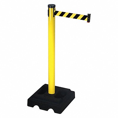 RETRACTA-BELT 302YABYD Barrier Post with Belt 40 in H 10 ft L