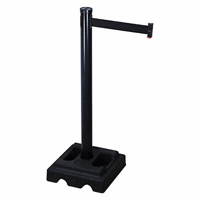 RETRACTA-BELT 302BABK Barrier Post with Belt 10 ft L Black