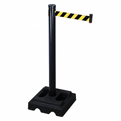 RETRACTA-BELT 302PSBBYD Barrier Post with Belt 40 in H 10 ft L