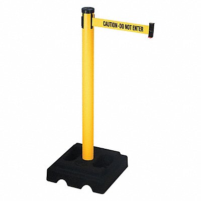 RETRACTA-BELT 302PYWCAU Barrier Post with Belt 40 in H 10 ft L
