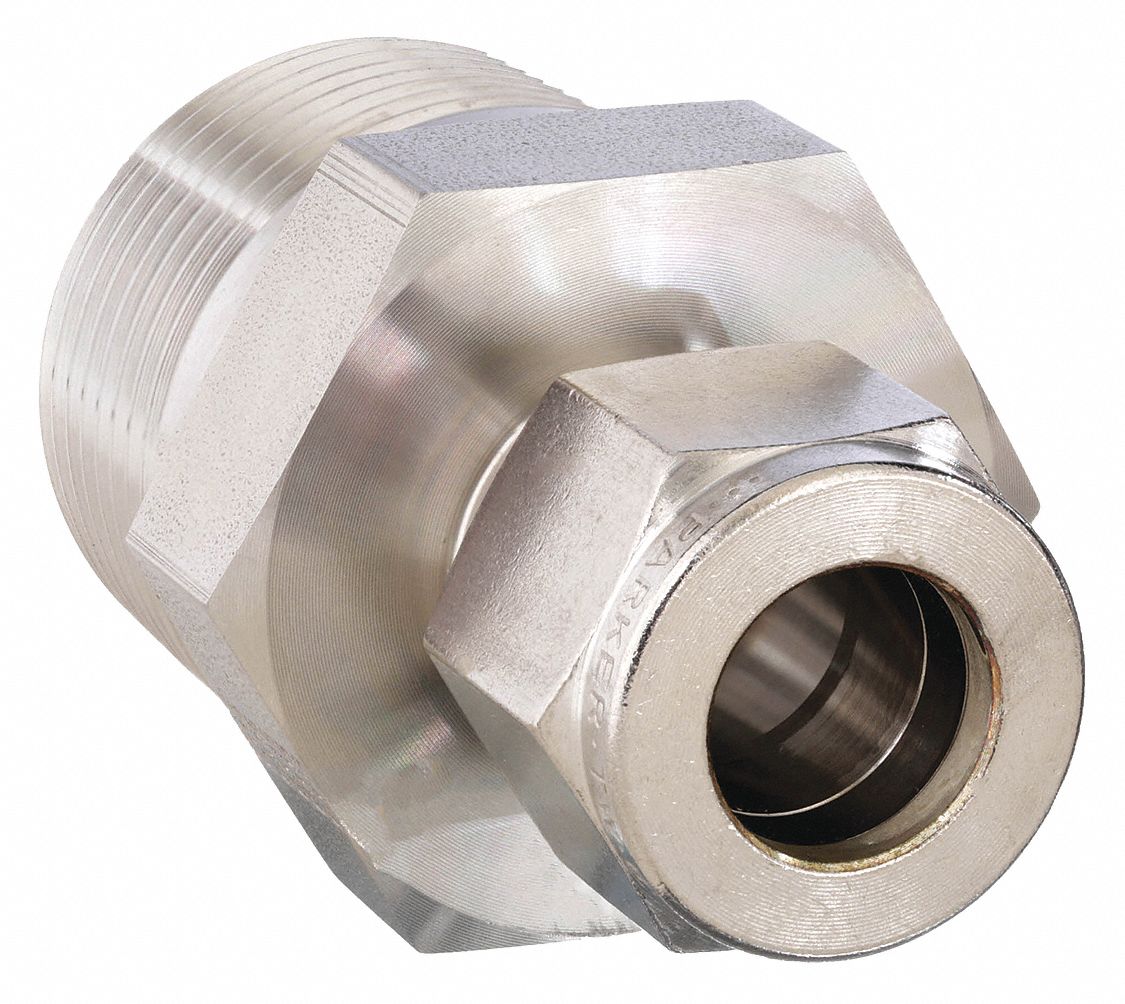PARKER 1MSC2N316 Straight Connector SS A-LOKxM 1/16Inx1/8In