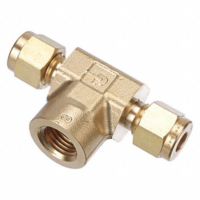 PARKER 6FBT4NB Tee Brass A-LOKxF 3/8Inx1/4In