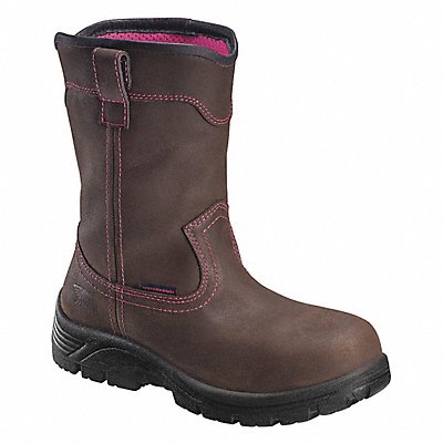 AVENGER SAFETY FOOTWEAR A7146 Boot Wellington Brown Leather 9.5W PR