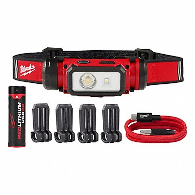 MILWAUKEE 216321 Hard Hat Headlamp 600 lm 5 hr Run Time