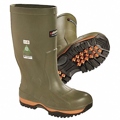 BAFFIN 51570000 G5141 Rubber Boot Men s 10 Knee Green PR