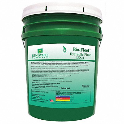 RENEWABLE LUBRICANTS 80824 Biodegradable Hydraulic Oil 5 Gal ISO 32