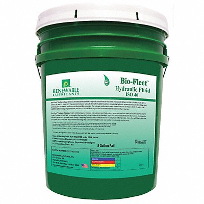 RENEWABLE LUBRICANTS 80834 Biodegradable Hydraulic Oil 5 Gal ISO 46