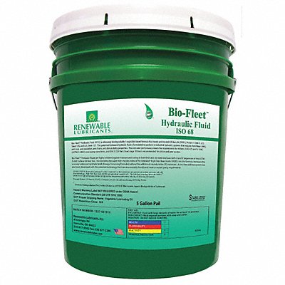 RENEWABLE LUBRICANTS 80844 Biodegradable Hydraulic Oil 5 Gal ISO 68