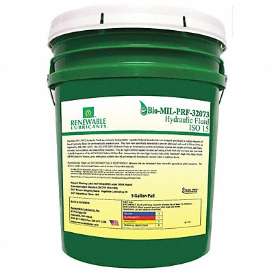 RENEWABLE LUBRICANTS 81144 Biodegradable Hydraulic Oil 5 Gal