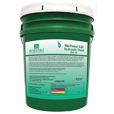 RENEWABLE LUBRICANTS 81664 Biodegradable Lift Hydraulic Fluid 5 gal