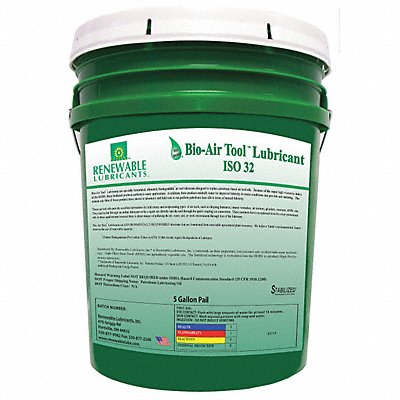 RENEWABLE LUBRICANTS 83114 Air Tool Lubricant Synthetic Base 5 gal.