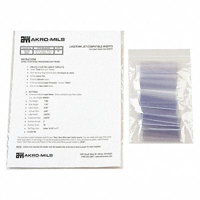 AKRO-MILS 29301 Label Holder Clear Pocket PK25