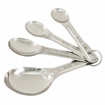 CRESTWARE MEASP Measuring Spoon Set of 4 Grey SS