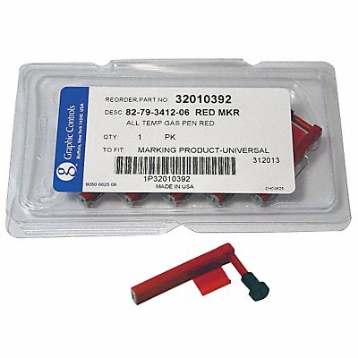 GRAPHIC CONTROLS 8279341206 RED DIFFERENTIAL PENS Pen 6 Pens Red