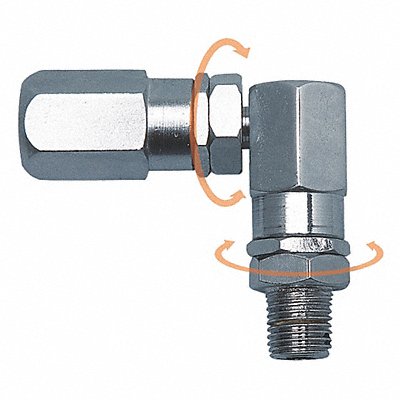 WESTWARD 21EM18 Grease Gun Swivel 90 Deg 1/8 In.