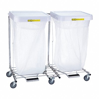 R B WIRE PRODUCTS INC. 69432 Laundry Hamper Cart 2 Comp Grey 6 cu ft