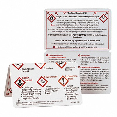 JJ KELLER 41036 Wallet Card GHS Eng PK10