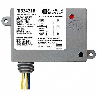 RIB RIB2421B EnclosedPre-Wired Relay 208VAC SPDT 20A