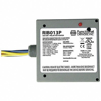 RIB RIB013P Pre-Wired Relay 120VAC 3PST-NO 20A