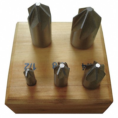 WESTWARD 21ML13 Countersink Set 5 PC 3 FL 82 Deg HSS