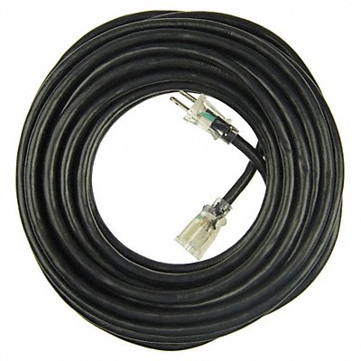 POWER FIRST 21RJ55 Lighted Extension Cord 50ft 12Ga 15A SJTW Blk