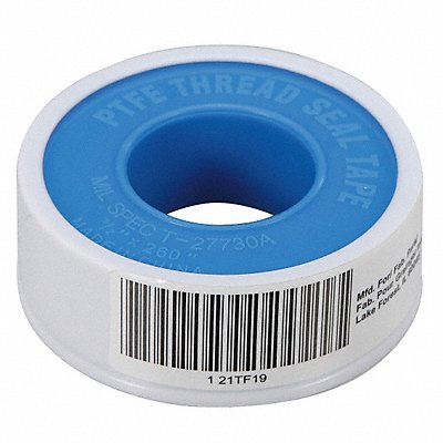 GRAINGER 21TF19 Thread Sealant Tape 1/2 W White