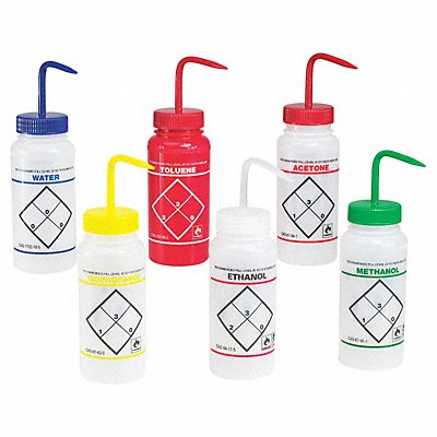 SP SCIENCEWARE F116460050 Wash Bottle Std 16 oz 500mL Asstd PK6