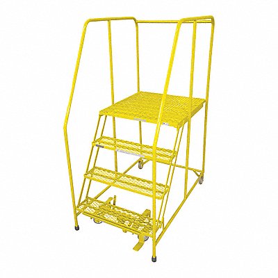 COTTERMAN 1004R2630A1E30B3C2P6 Rolling Ladder Steel 70In. H. Yellow