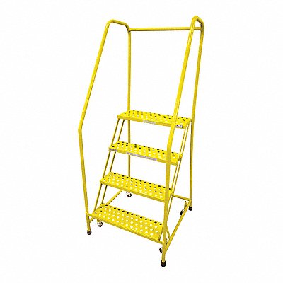 COTTERMAN 1004R2630A6E10B3C2P6 Rolling Ladder Steel 70In. H. Yellow