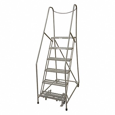 COTTERMAN 1006R1824A1E10B4D3C1P6 Rolling Ladder Steel 90In. H. Grey