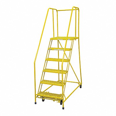COTTERMAN 1006R2630A6E20B4C2P6 Rolling Ladder Steel 90In. H. Yellow