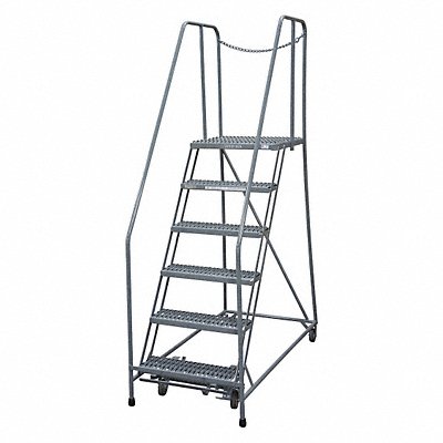 COTTERMAN 1006R2630A1E20B4D3C1P6 Rolling Ladder Steel 90In. H. Grey