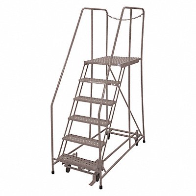 COTTERMAN 1006R2630A1E30B4D3C1P6 Rolling Ladder Steel 90In. H. Grey