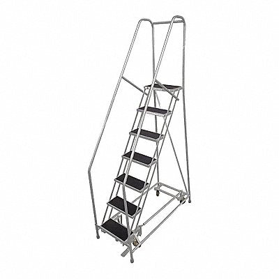 COTTERMAN 1007R1824A1E10B4AC1P6 Rolling Ladder Steel 100In. H. Grey