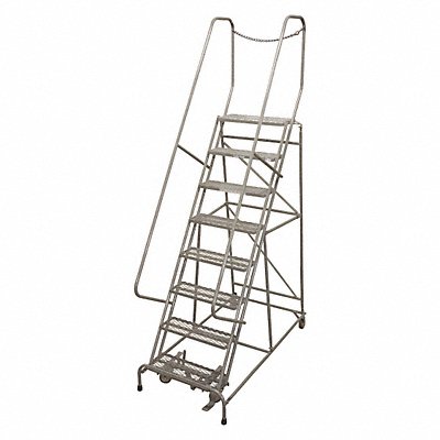COTTERMAN 1008R1824A1E10B4D3C1P6 Rolling Ladder Steel 110In. H. Grey