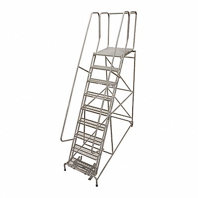 COTTERMAN 1009R2632A3E30B4AC1P6 Rolling Ladder Steel 120In. H. Grey