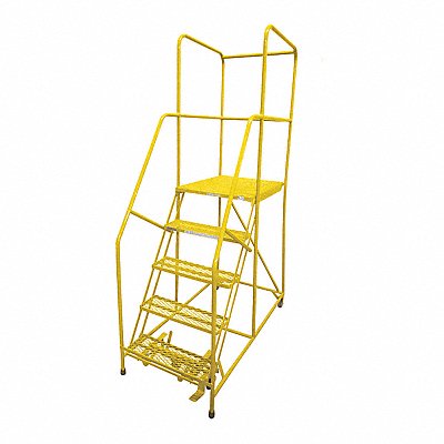 COTTERMAN 1505R2630A1E30B4W4C2P6 Rolling Ladder Steel 80In. H. Yellow