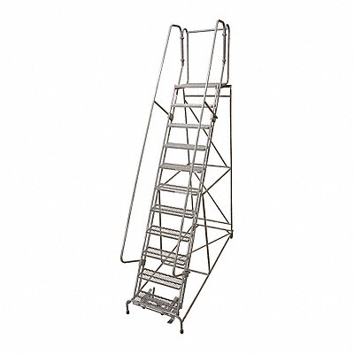 COTTERMAN 1511R3232A3E30B4W4C1P6 Rolling Ladder Steel 140In. H. Grey