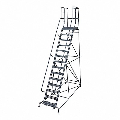 COTTERMAN 1514R3242A3E30B4W4C1P3 Rolling Ladder Steel 182In. H. Grey