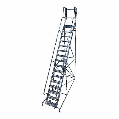 COTTERMAN 1516R3242A3E30B4W4C1P3 Rolling Ladder Steel 202In. H. Grey