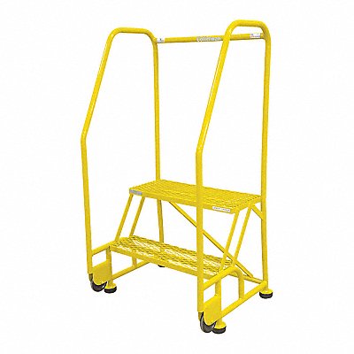 COTTERMAN 2TR26A1E10B8C2P6 Tilt and Roll Ladder Steel 50In. H. Yellow