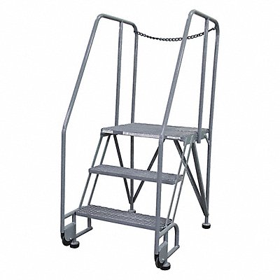 COTTERMAN 3STR26A3E20B8D3C1P6 Tilt and Roll Ladder Steel 60In. H. Grey