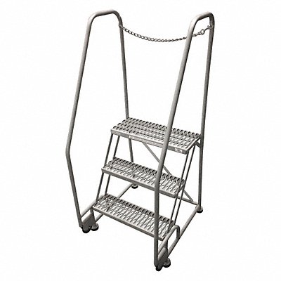 COTTERMAN 3STR26A6E20B8D3C1P6 Tilt and Roll Ladder Steel 60In. H. Grey