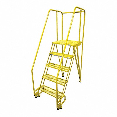 COTTERMAN 5STR26A1E20B8C2P6 Tilt and Roll Ladder Steel 80In. H. Yellow