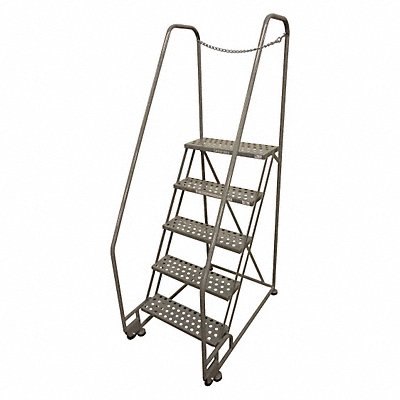 COTTERMAN 5TR26A1E10B8D3C1P6 Tilt and Roll Ladder Steel 80In. H. Grey