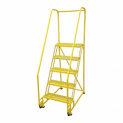 COTTERMAN 5TR18A3E10B8C2P6 Tilt and Roll Ladder Steel 80In. H. Yellow