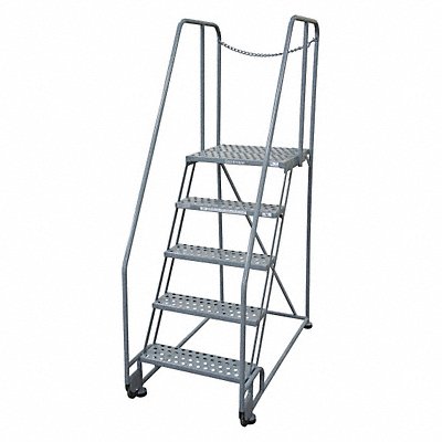 COTTERMAN 5TR26A6E20B8D3C1P6 Tilt and Roll Ladder Steel 80In. H. Grey