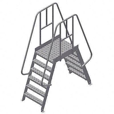COTTERMAN 6SPA24A7C50P3 Crossover Ladder 6 Step Aluminum 90In. H