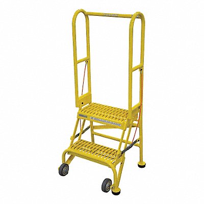 COTTERMAN SAS2A3E10B8C2P6 Rolling Ladder Steel 50In. H. Yellow