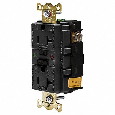 HUBBELL GFSG5362BLK GFCI Receptacle 20A 125VAC 5-20R Black